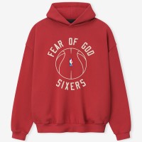 Unisex Philadelphia 76ers Fear of God x Barkley L. Hendricks Red 90s Hoodie