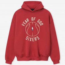 Unisex Philadelphia 76ers Fear of God x Barkley L. Hendricks Red 90s Hoodie