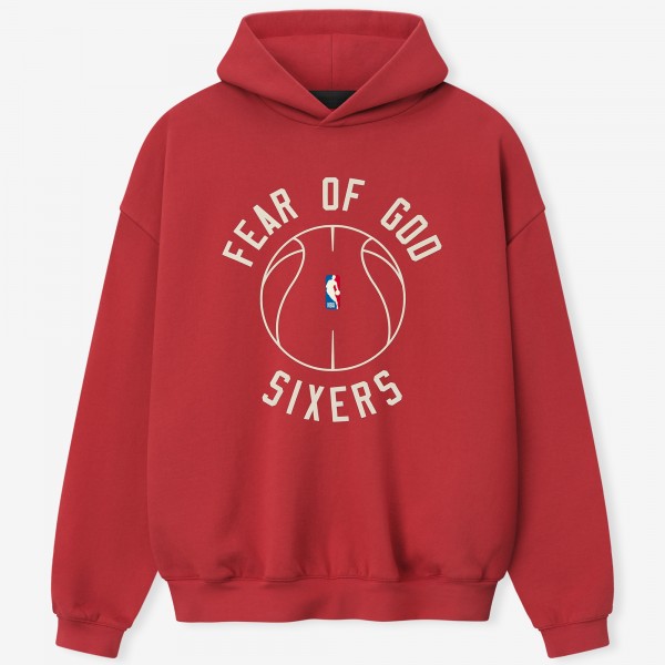 Unisex Philadelphia 76ers Fear of God x Barkley L. Hendricks Red 90s Hoodie