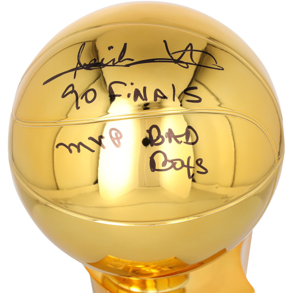 Isiah Thomas Detroit Pistons Autographed Fanatics Authentic NBA Larry OBrien Replica Trophy with Multiple Inscriptions