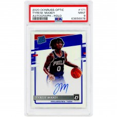 Tyrese Maxey Philadelphia 76ers Autographed 2020-21 Panini Donruss Optic Rated Rookie Holo Prizm #171 PSA Authenticated 9 Rookie Card