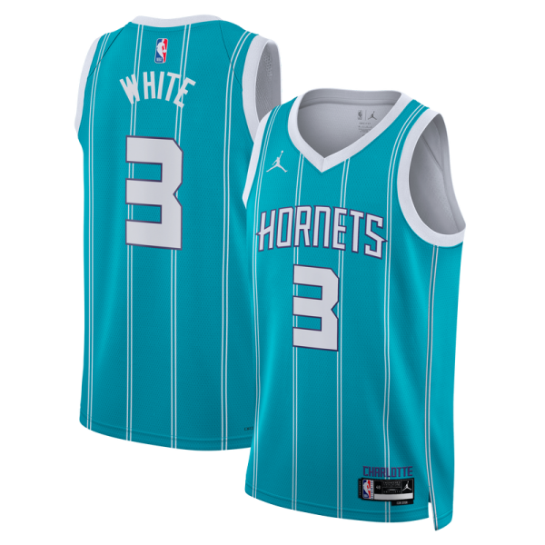 Джерси Unisex Charlotte Hornets Coby White Jordan Brand Teal Swingman - Icon Edition