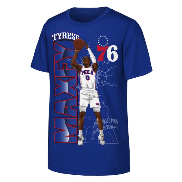 Детская футболка Philadelphia 76ers Tyrese Maxey Outerstuff Royal Height