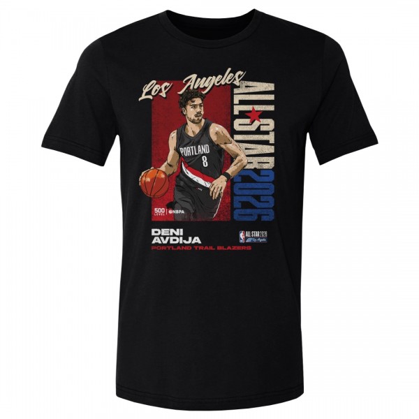 Portland Trail Blazers Deni Avdija 500 Level Black 2026 All-Star Player T-Shirt