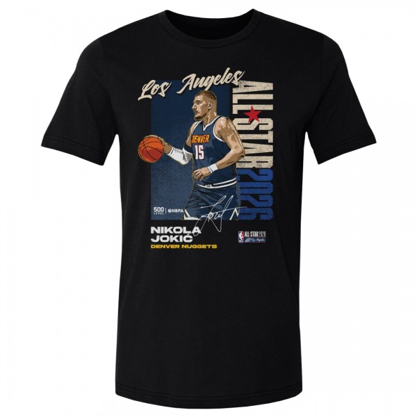 Denver Nuggets Nikola Jokić 500 Level Black 2026 All-Star Player T-Shirt