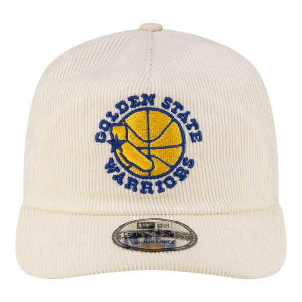 Бейсболка Golden State Warriors New Era White 19TWENTY 80s Chrome Corduroy