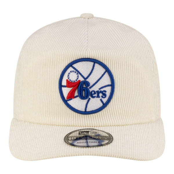 Бейсболка Philadelphia 76ers New Era White 19TWENTY 80s Chrome Corduroy