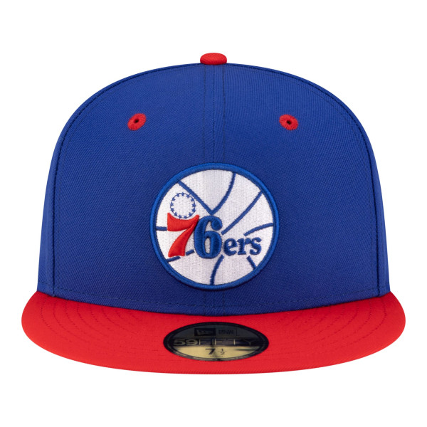 Бейсболка Philadelphia 76ers New Era Royal/Red 80s Throwback 59FIFTY