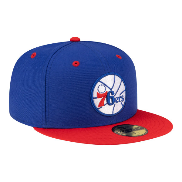 Бейсболка Philadelphia 76ers New Era Royal/Red 80s Throwback 59FIFTY