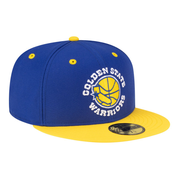 Бейсболка Golden State Warriors New Era Royal/Gold 80s Throwback 59FIFTY