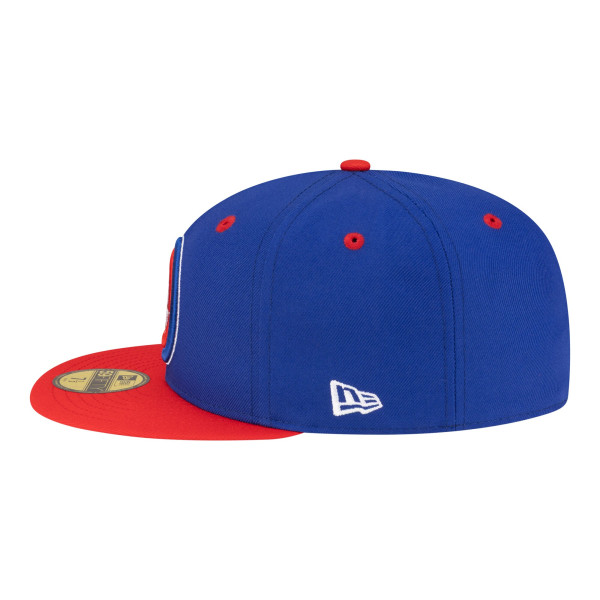 Бейсболка Detroit Pistons New Era Blue/Red 80s Throwback 59FIFTY