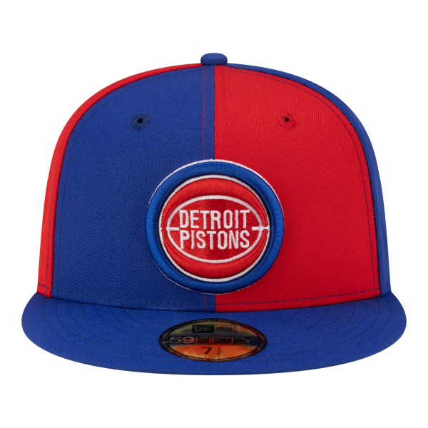Бейсболка Detroit Pistons New Era Red/Blue 80s Throwback Pinwheel 59FIFTY