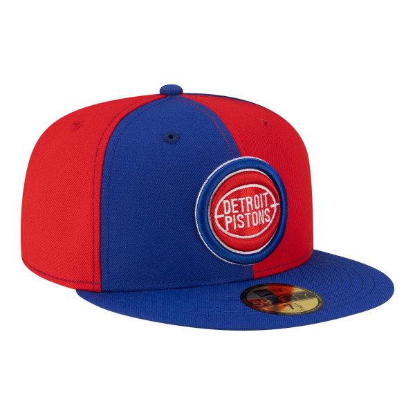 Бейсболка Detroit Pistons New Era Red/Blue 80s Throwback Pinwheel 59FIFTY