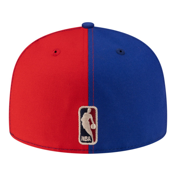 Бейсболка Detroit Pistons New Era Red/Blue 80s Throwback Pinwheel 59FIFTY