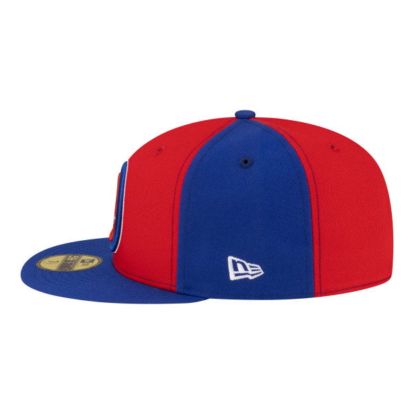 Бейсболка Detroit Pistons New Era Red/Blue 80s Throwback Pinwheel 59FIFTY