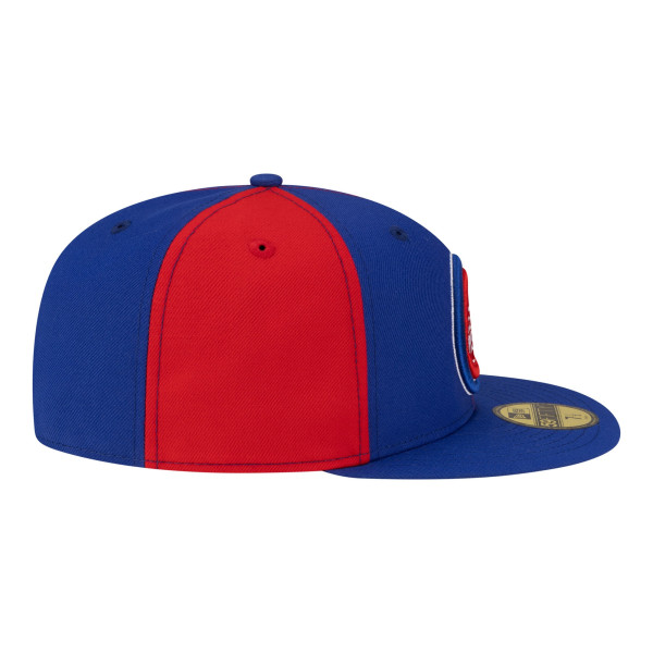 Бейсболка Detroit Pistons New Era Red/Blue 80s Throwback Pinwheel 59FIFTY