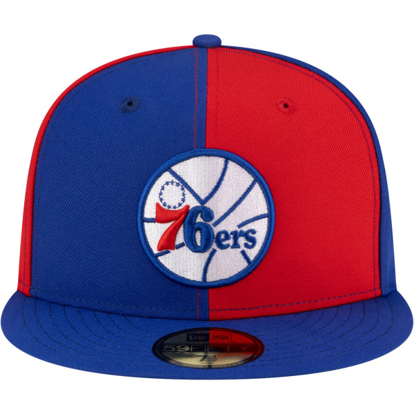 Бейсболка Philadelphia 76ers New Era Red/Royal 80s Throwback Pinwheel 59FIFTY