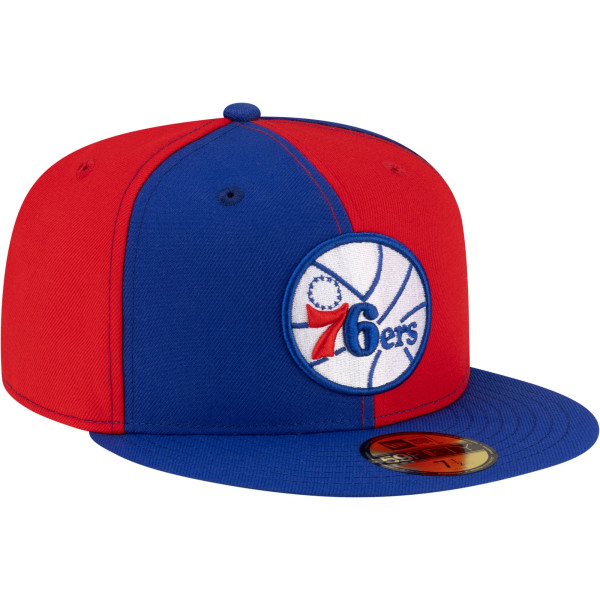 Бейсболка Philadelphia 76ers New Era Red/Royal 80s Throwback Pinwheel 59FIFTY