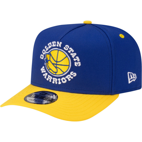 Бейсболка Golden State Warriors New Era Royal/Gold 80s Throwback A-Frame 9FIFTY