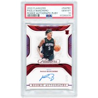 Paolo Banchero Orlando Magic Autographed 2022-23 Panini Flawless Ruby Rookie Auto #RA-PBC #2/15 PSA Authenticated 10 Rookie Card
