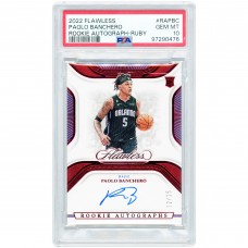 Paolo Banchero Orlando Magic Autographed 2022-23 Panini Flawless Ruby Rookie Auto #RA-PBC #2/15 PSA Authenticated 10 Rookie Card