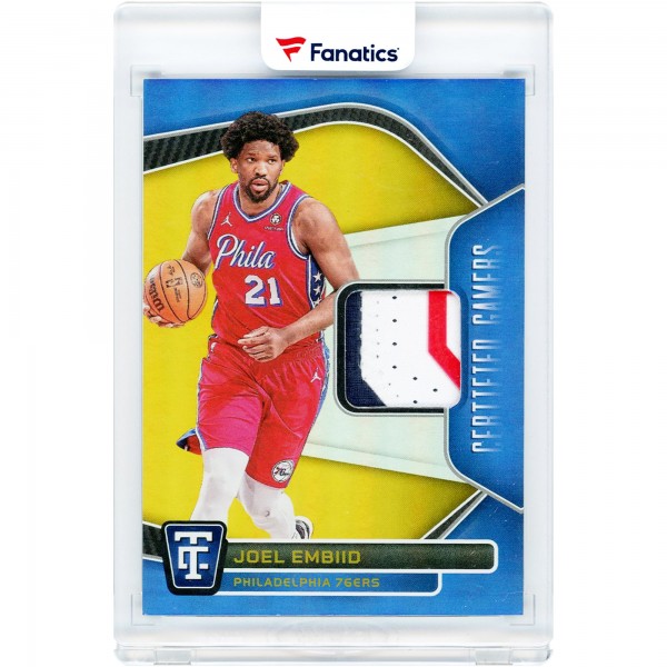 Joel Embiid Philadelphia 76ers 2024-25 Panini Totally Certified Tri-Color Relic Gold #CG-JLE #5/10 Card
