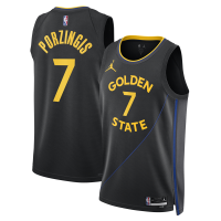 Джерси Unisex Golden State Warriors Kristaps Porziņģis Jordan Brand Black Swingman - Statement Edition