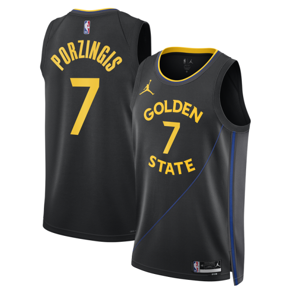 Джерси Unisex Golden State Warriors Kristaps Porziņģis Jordan Brand Black Swingman - Statement Edition