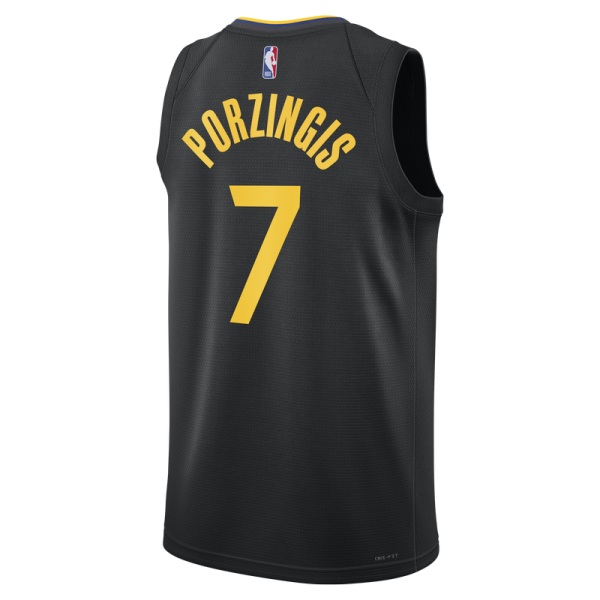 Джерси Unisex Golden State Warriors Kristaps Porziņģis Jordan Brand Black Swingman - Statement Edition