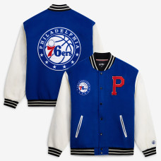 Куртка Unisex Philadelphia 76ers FISLL Blue/Cream Full-Snap Varsity