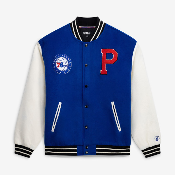 Куртка Unisex Philadelphia 76ers FISLL Blue/Cream Full-Snap Varsity