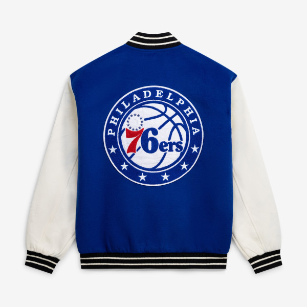 Куртка Unisex Philadelphia 76ers FISLL Blue/Cream Full-Snap Varsity