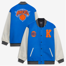 Куртка Unisex New York Knicks FISLL Blue/Cream Full-Snap Varsity