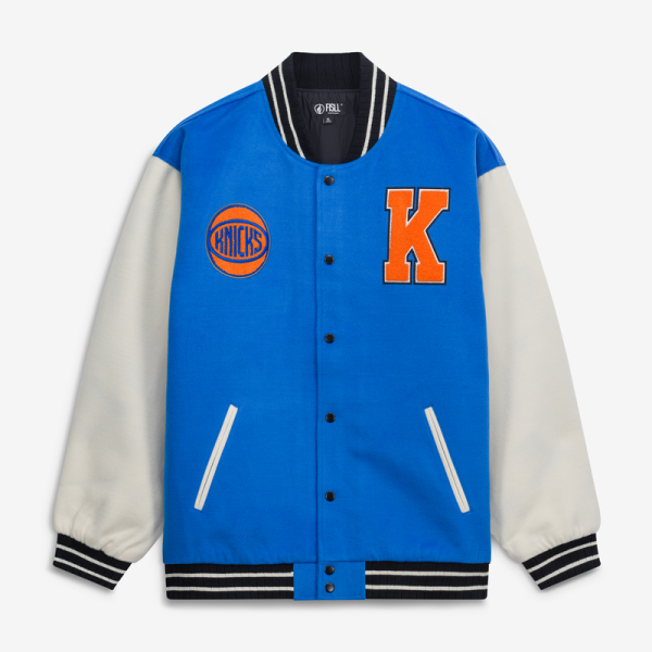 Куртка Unisex New York Knicks FISLL Blue/Cream Full-Snap Varsity