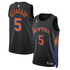 Джерси Unisex New York Knicks José Alvarado Jordan Brand Black Swingman - Statement Edition