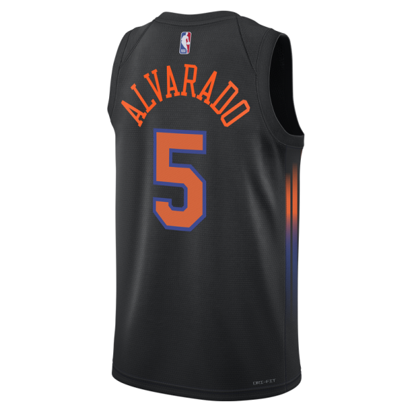 Джерси Unisex New York Knicks José Alvarado Jordan Brand Black Swingman - Statement Edition