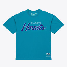 Футболка Charlotte Hornets Mitchell & Ness Teal Vintage Wordmark