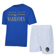 Женская футболка Golden State Warriors Concepts Sport Royal/White Copeland & Shorts Sleep Set