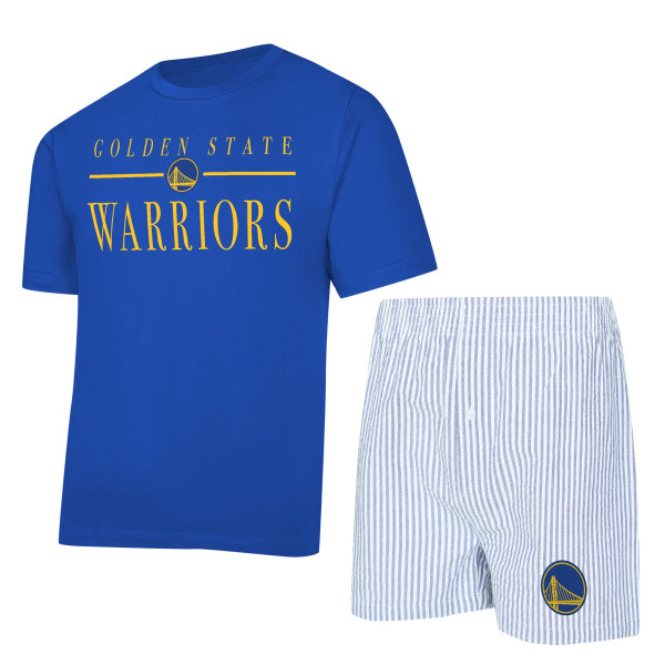 Женская футболка Golden State Warriors Concepts Sport Royal/White Copeland & Shorts Sleep Set