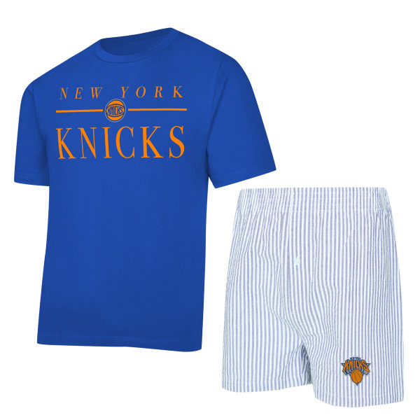 Женская Футболка New York Knicks Concepts Sport Blue/White Copeland & Shorts Sleep Set