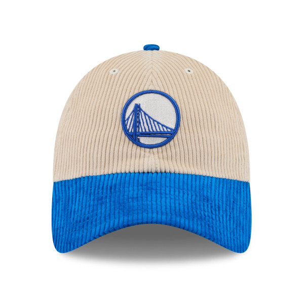 Бейсболка Golden State Warriors New Era Cream/Royal Tonal Corduroy Casual Classic