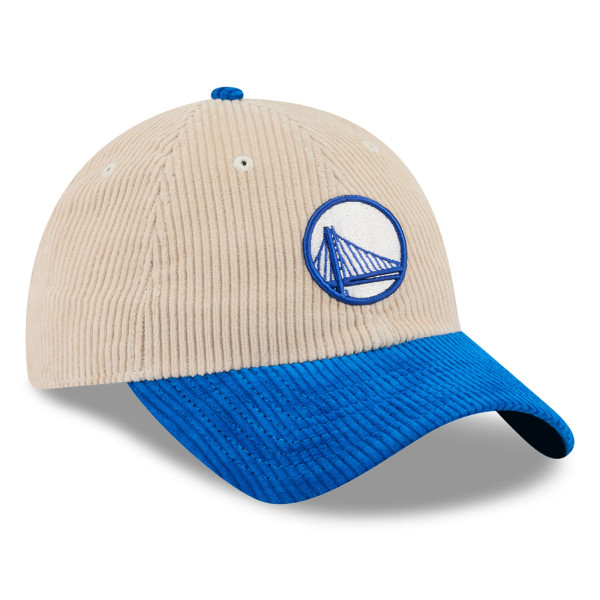 Бейсболка Golden State Warriors New Era Cream/Royal Tonal Corduroy Casual Classic