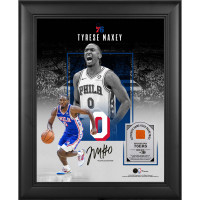 Мяч с игры Tyrese Maxey Philadelphia 76ers Facsimile Signature Fanatics Authentic Framed 11 x 14 Showcase Collage with a Piece of - Limited Edition of 250