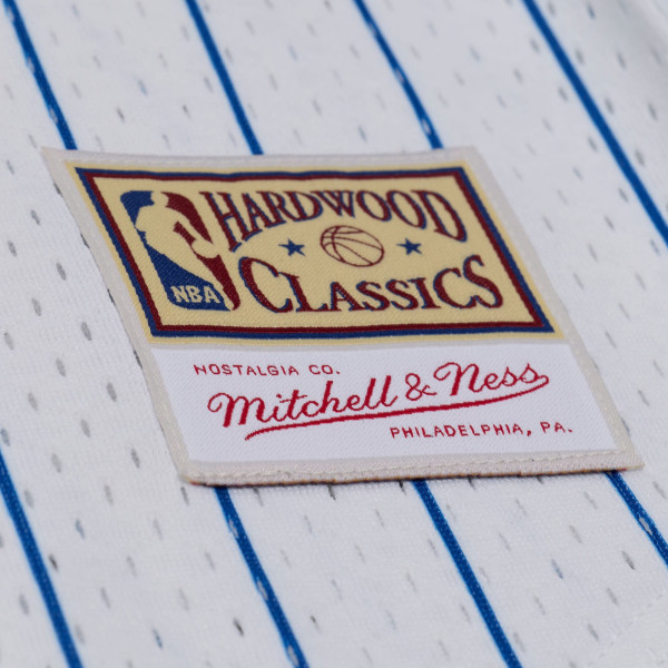 Джерси Philadelphia 76ers Mitchell & Ness White Head Coach Pinstripe Mesh Full-Button Baseball