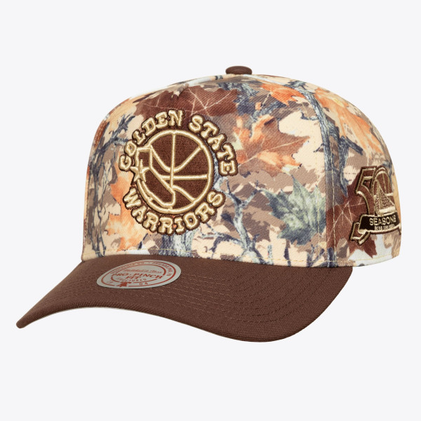 Бейсболка Unisex Golden State Warriors Mitchell & Ness Camo Leaf Camo Pro