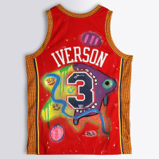 Джерси с автографом Allen Iverson Philadelphia 76ers Fanatics Authentic Red Mitchell & Ness 2004-05 Swingman - Art by JPO - Limited Edition #1/1