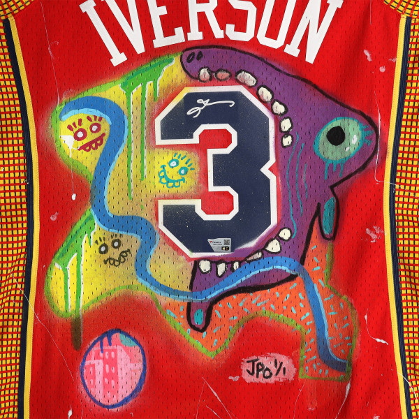 Джерси с автографом Allen Iverson Philadelphia 76ers Fanatics Authentic Red Mitchell & Ness 2004-05 Swingman - Art by JPO - Limited Edition #1/1