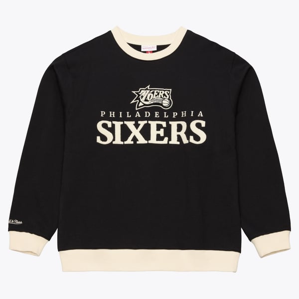 Свитшот Philadelphia 76ers Mitchell & Ness Black Cookies & Cream Fleece