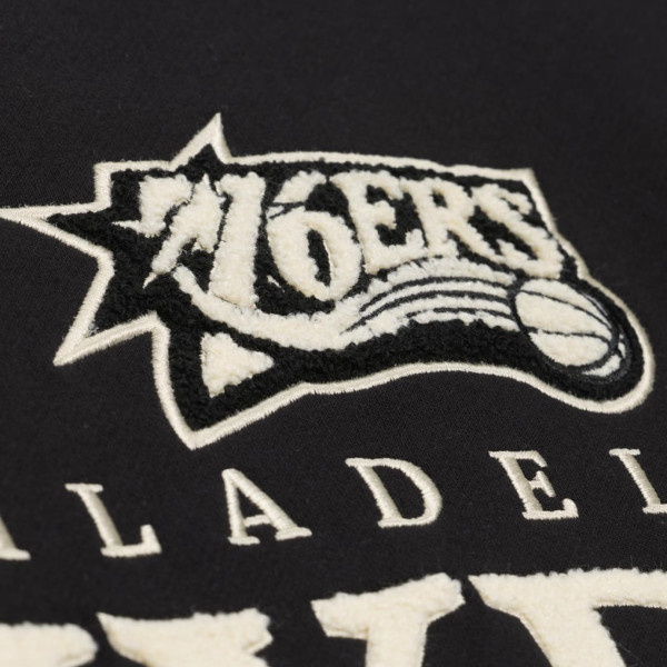 Свитшот Philadelphia 76ers Mitchell & Ness Black Cookies & Cream Fleece