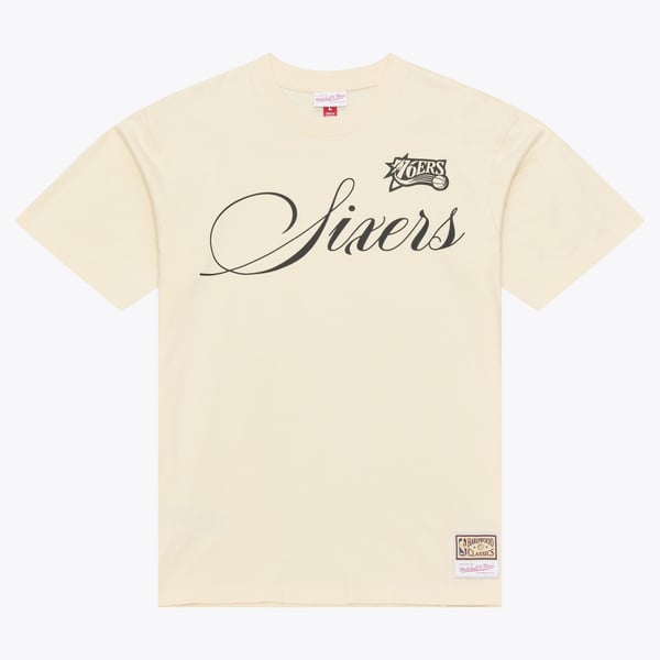 Футболка Philadelphia 76ers Mitchell & Ness Cream Hardwood Classics Cookies & Cream